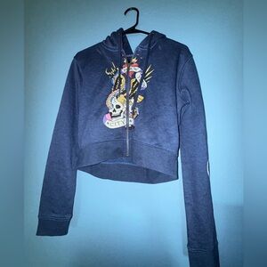 Dark blue Ed Hardy zip up Hoodie